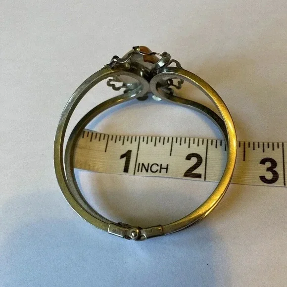 Rare Vintage Native American Sterling Silver Pink Gemstone Women Bracelet - Picture 5 of 10